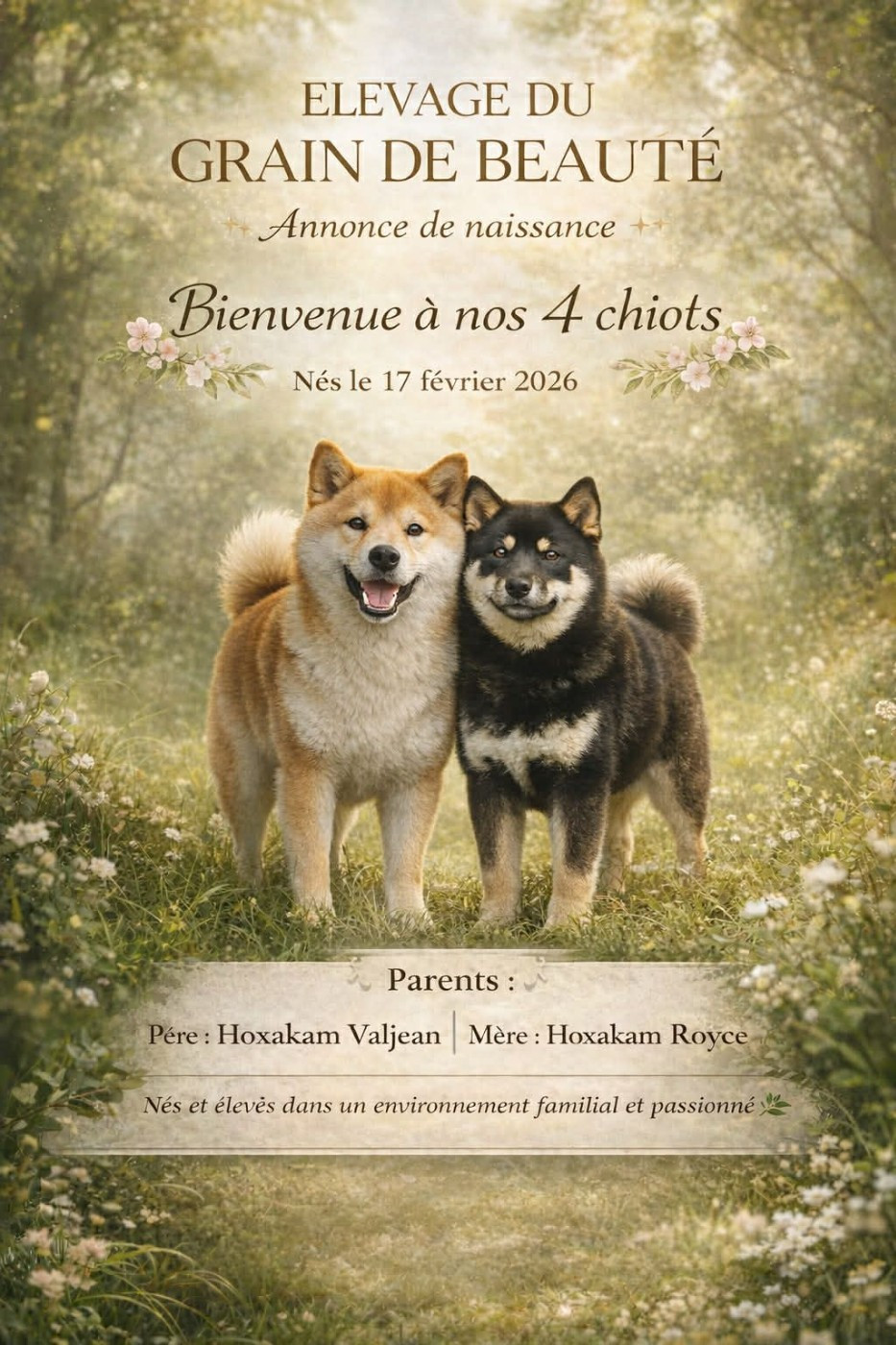 Chiot Shiba du grain de beauté